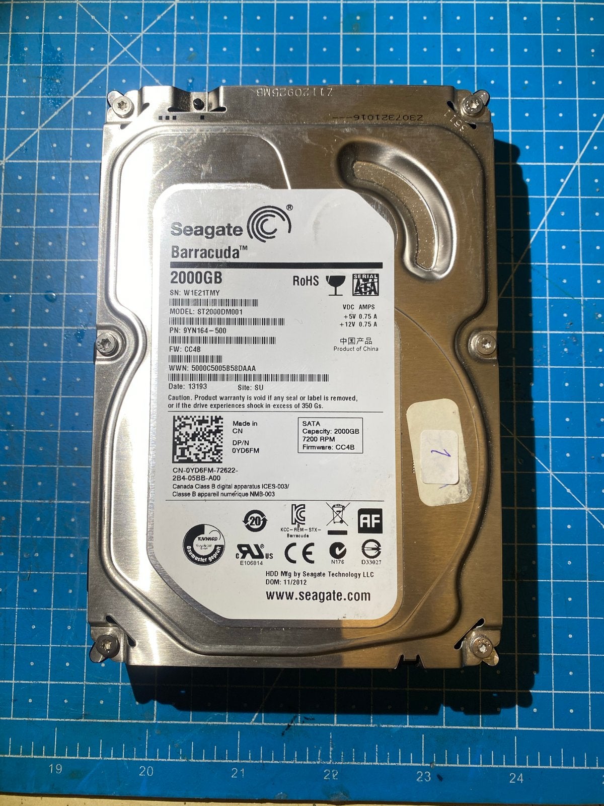 Seagate Barracuda 2TB HDD - Intern, SATA, 7200 RPM #1, Computers en Software, Harde schijven, Intern, Gebruikt, Ophalen of Verzenden