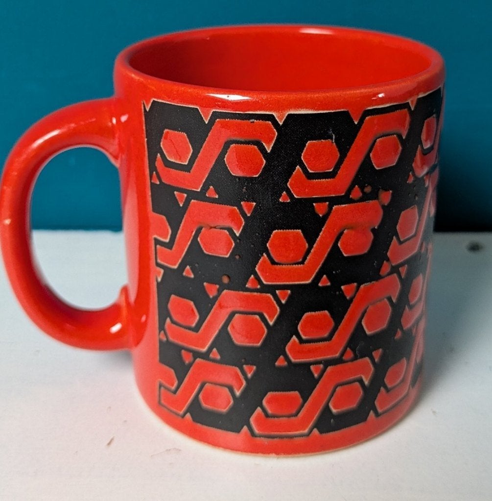 Vintage retro beker mok oranje, Gebruikt, Overige merken, Keramiek, Vintage
