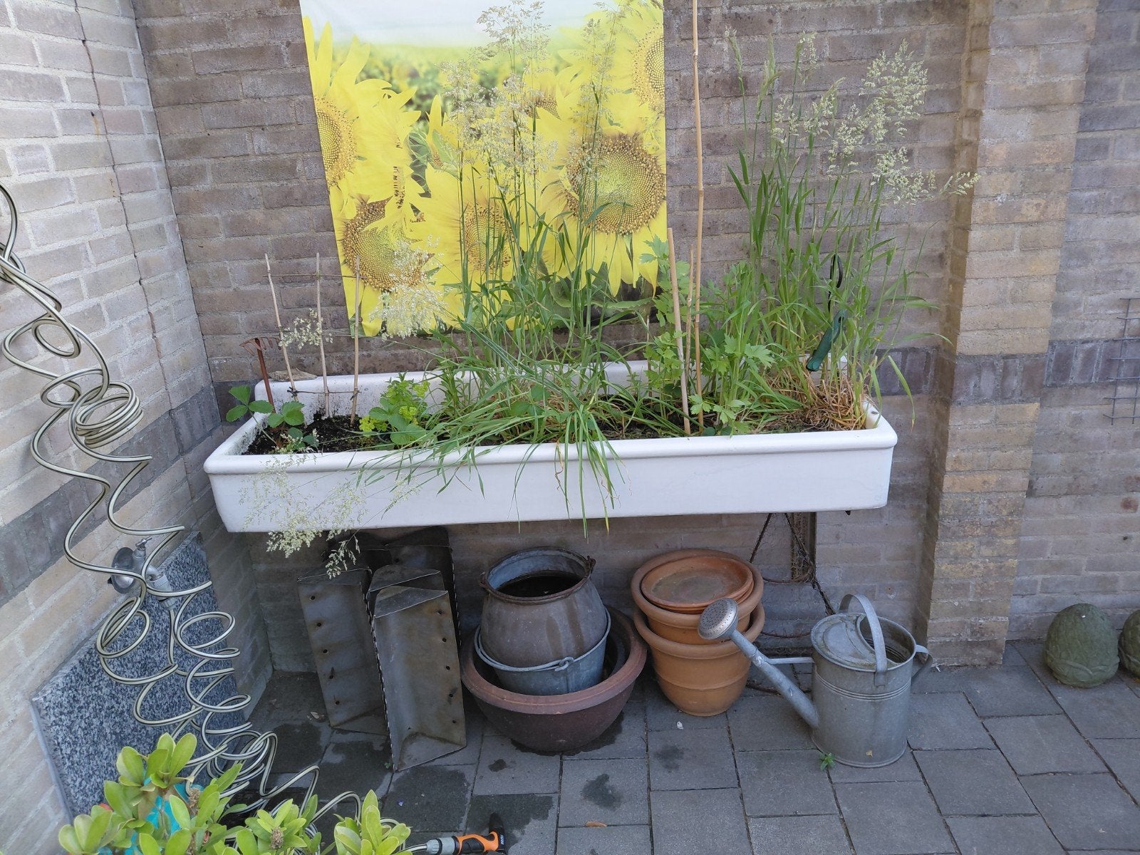 Stenen wasbak voor buiten of binnen, Ophalen, Steen, Gebruikt, Minder dan 30 cm