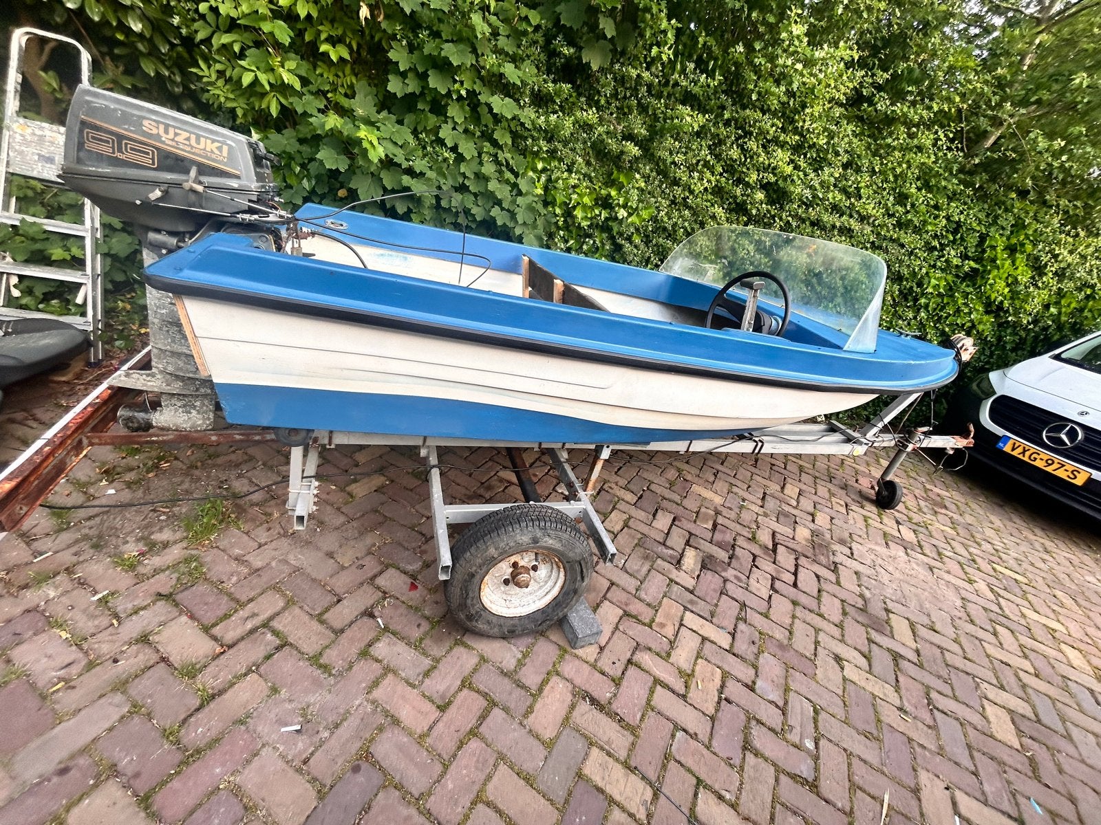 bootje met 10 pk Suzuki motor en kanteltrailer, Ophalen, Gebruikt