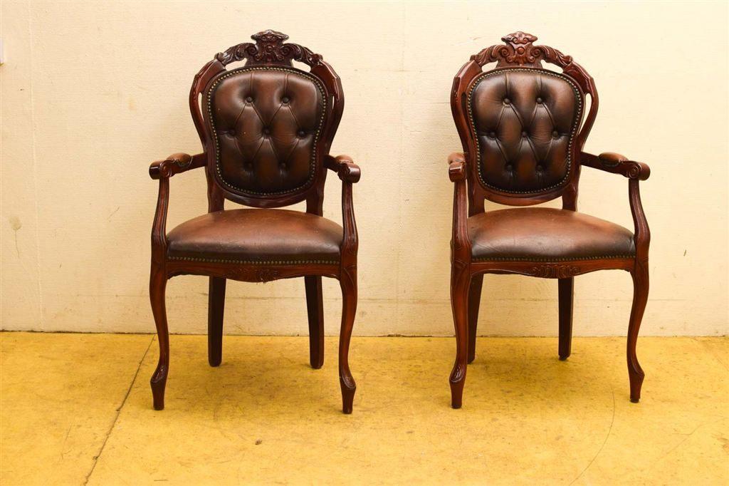 Vintage Fauteuil / stoel 46936, Gebruikt, Bruin, Ophalen of Verzenden, Vijf, Zes of meer stoelen