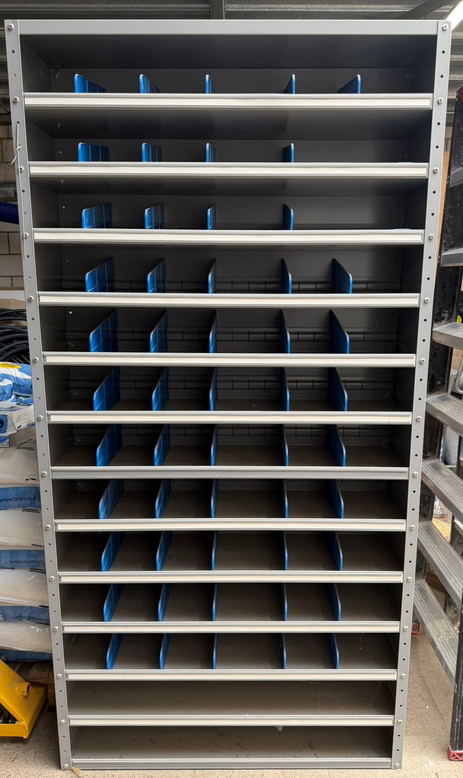 Vakkenkast – set van 3 stuks 198x100x30 grijs, Ophalen, 50 tot 100 cm, Zo goed als nieuw, Metaal