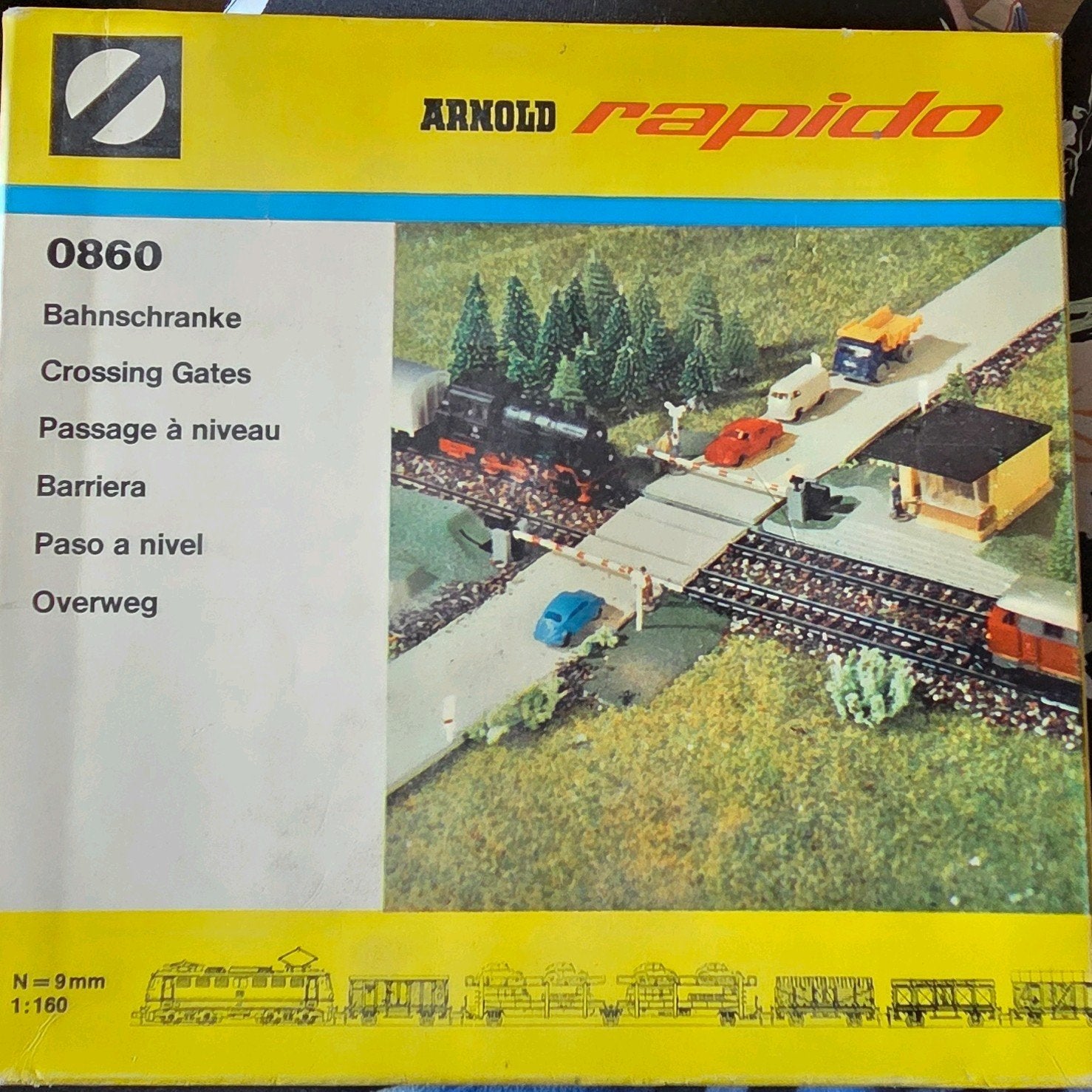 Arnold Rapido 0860 Spoorwegovergang met slagbomen, Hobby en Vrije tijd, Modeltreinen | H0, Arnold, Gebruikt, Gelijkstroom of Wisselstroom