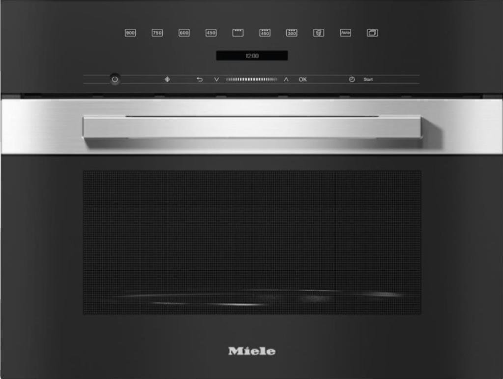 Miele M7244TC - Magnetron met grill - RVS/Zwart, Ophalen, Magnetron, Inbouw, Draaiplateau