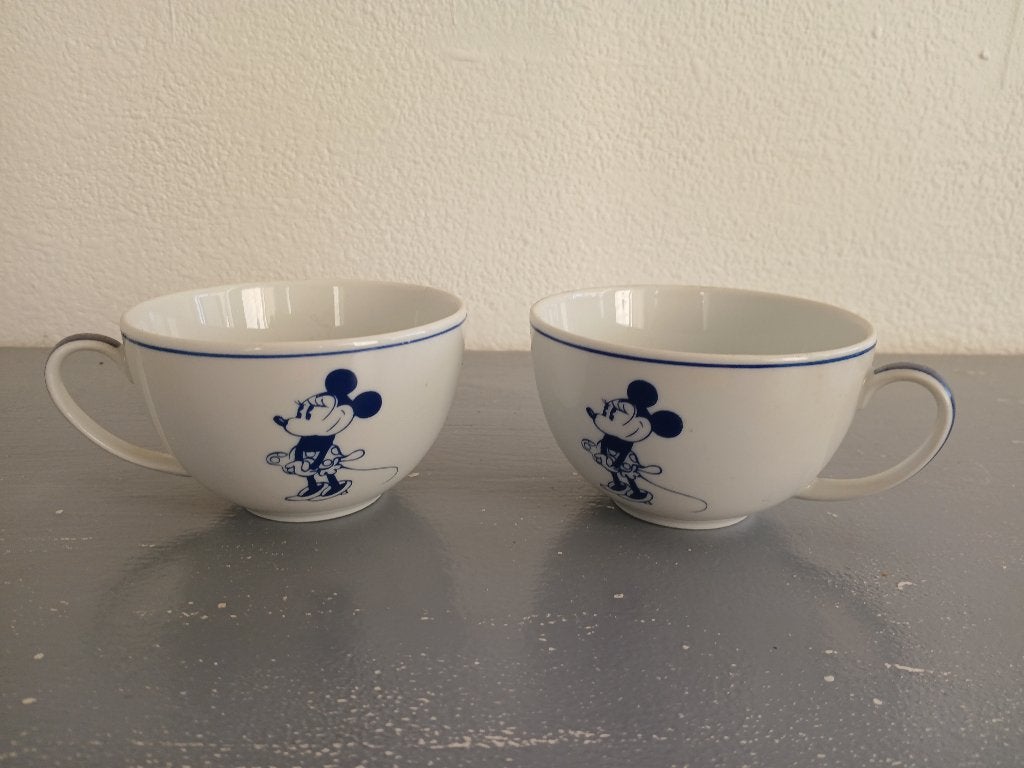 mickey mouse kopjes porselein, Ophalen of Verzenden, Mickey Mouse, Zo goed als nieuw, Servies