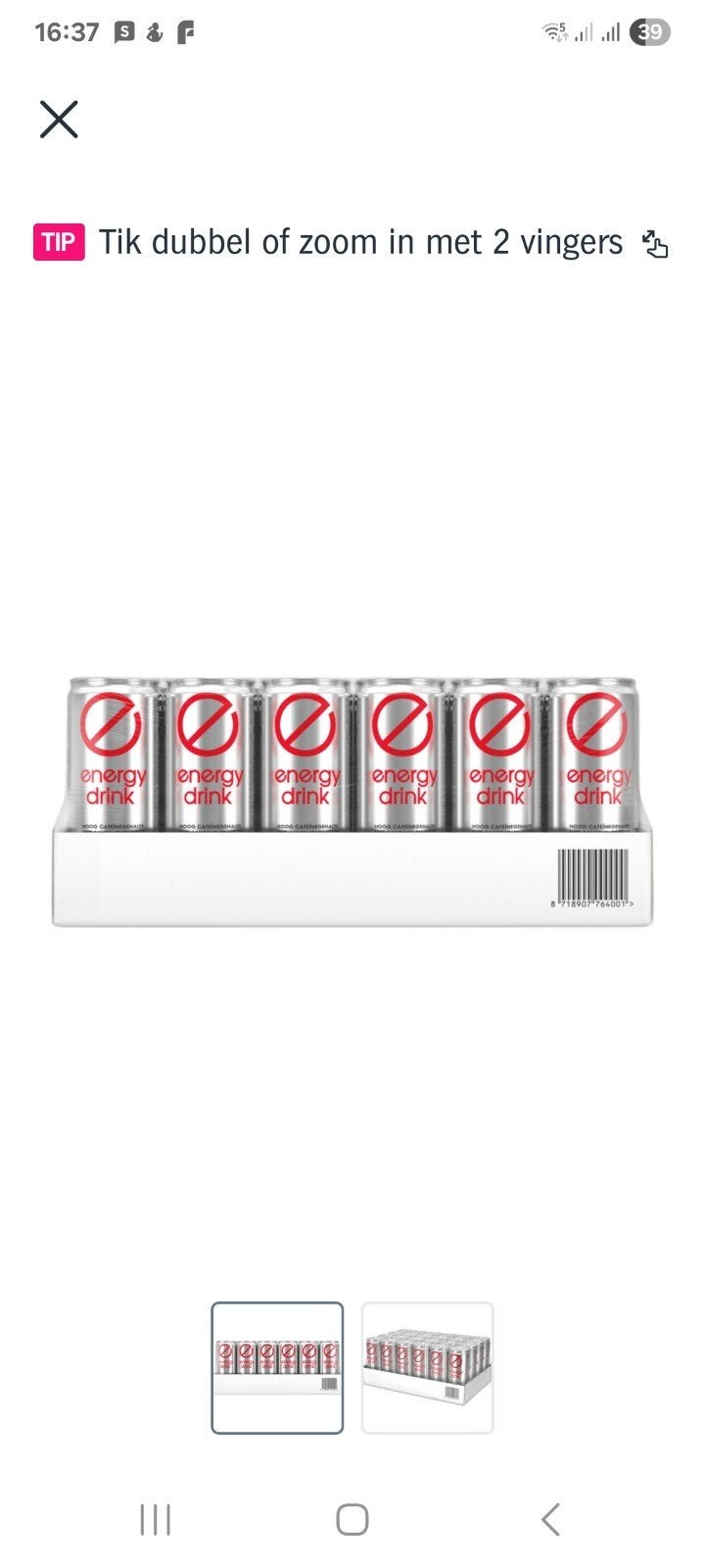 Energie Drank zero / regular 24 stuks 250ml, Ophalen of Verzenden