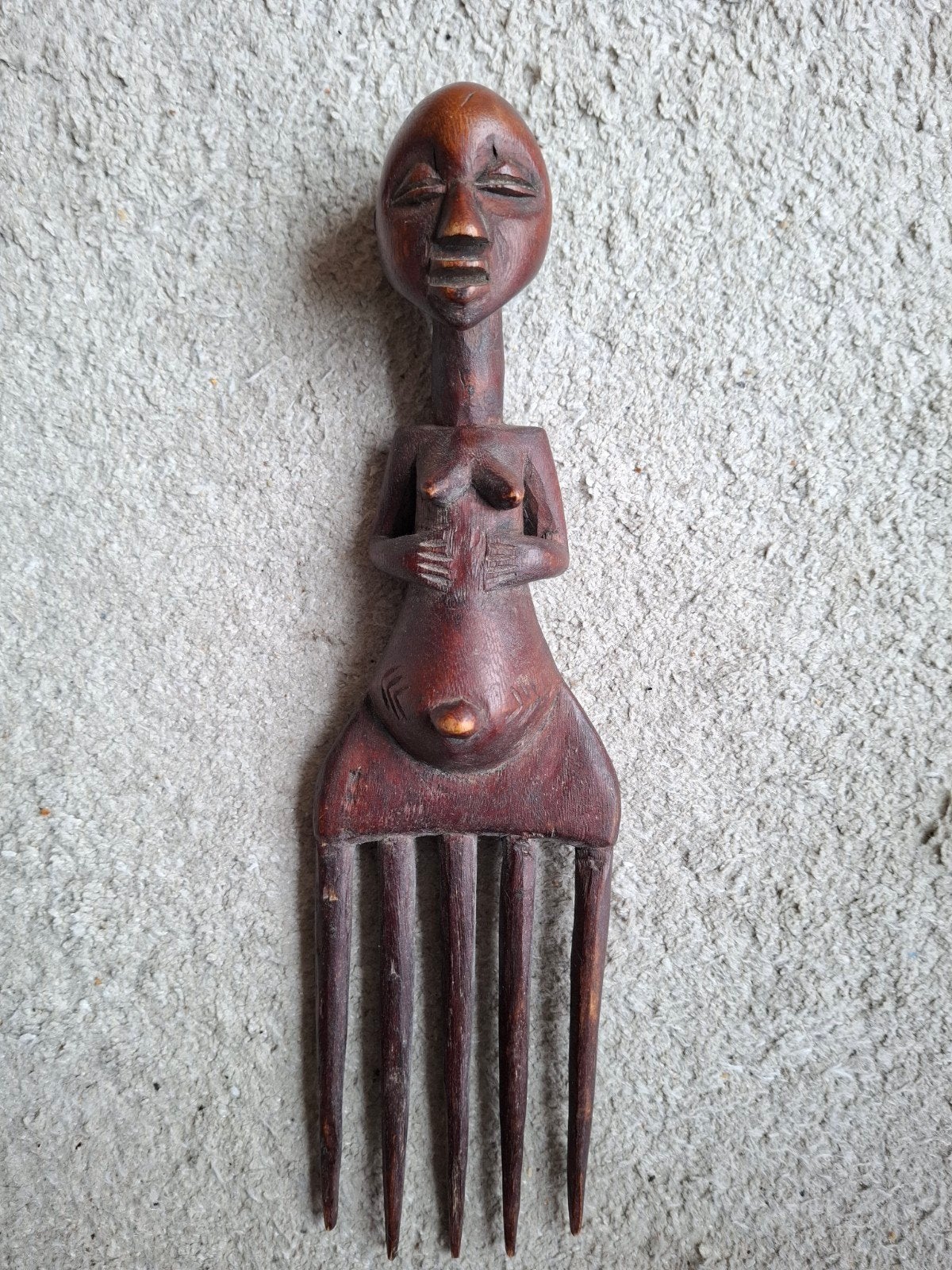 Mooie Oude Luba Congo Afrikaanse Houten Kam, Ophalen of Verzenden