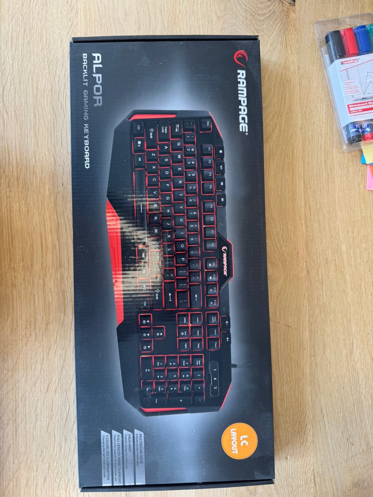Rampage Alpir backlit gaming keyboard, Ophalen of Verzenden, Zo goed als nieuw, Bedraad, Gaming toetsenbord