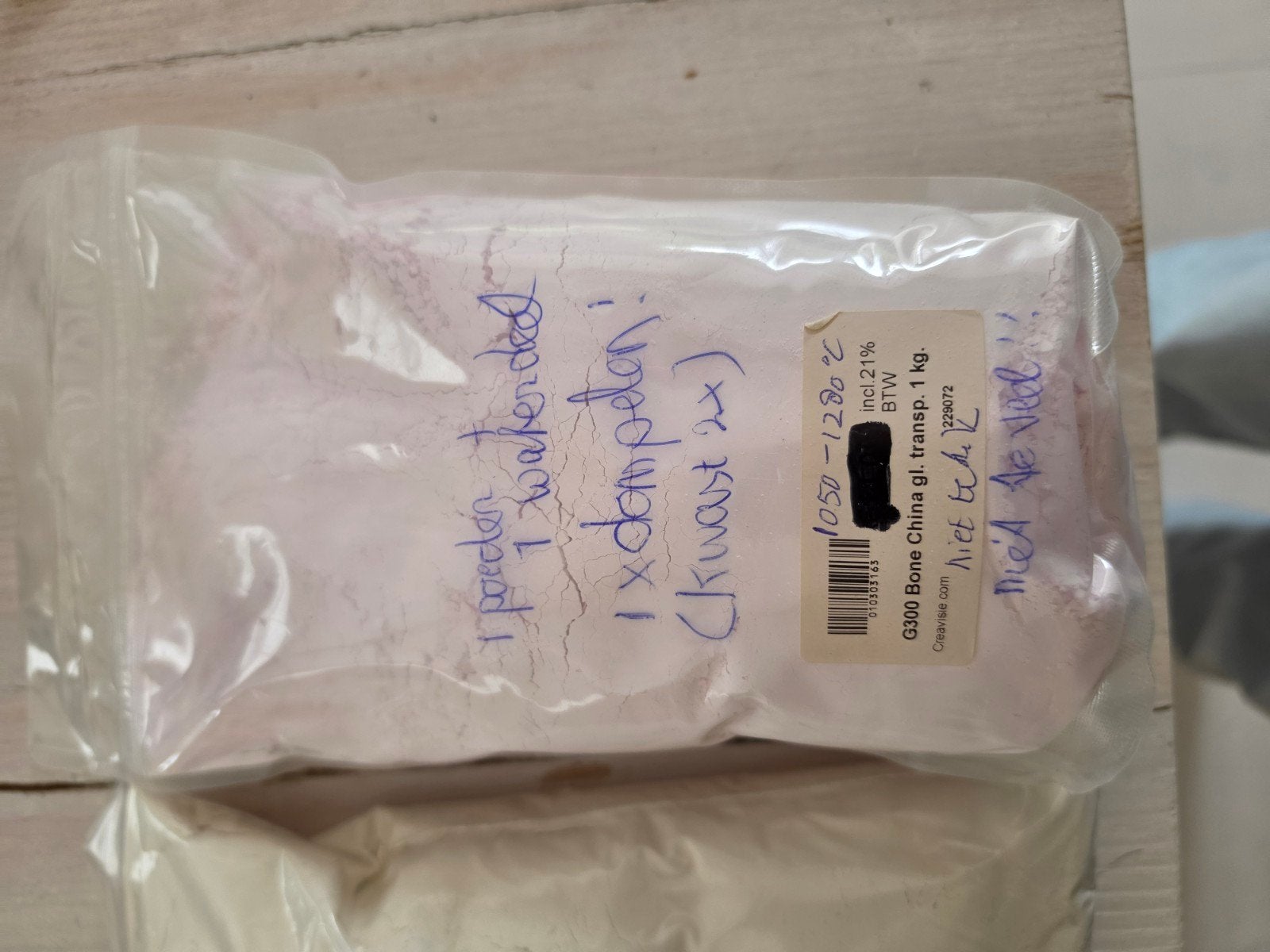 NIEUW pak Bone China  gl.transparant glazuur poeder, Ophalen, Nieuw