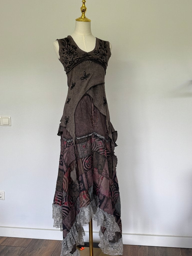 Boho Embroidered Patchwork Two-Piece Set, Fairy's daily wear, Ophalen of Verzenden, Zo goed als nieuw, Maat 34 (XS) of kleiner
