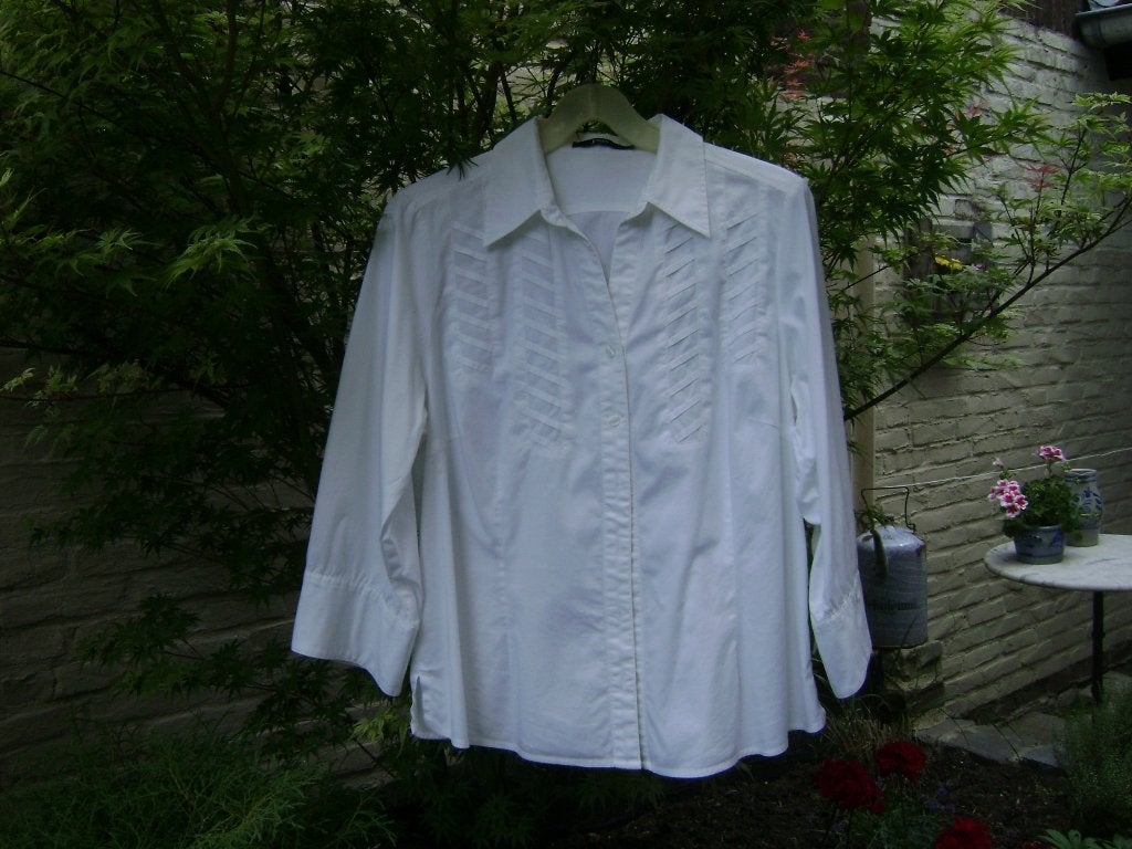 blouse wit katoen 42, Kleding | Dames, Jensen, Wit, Maat 42/44 (L), Ophalen of Verzenden