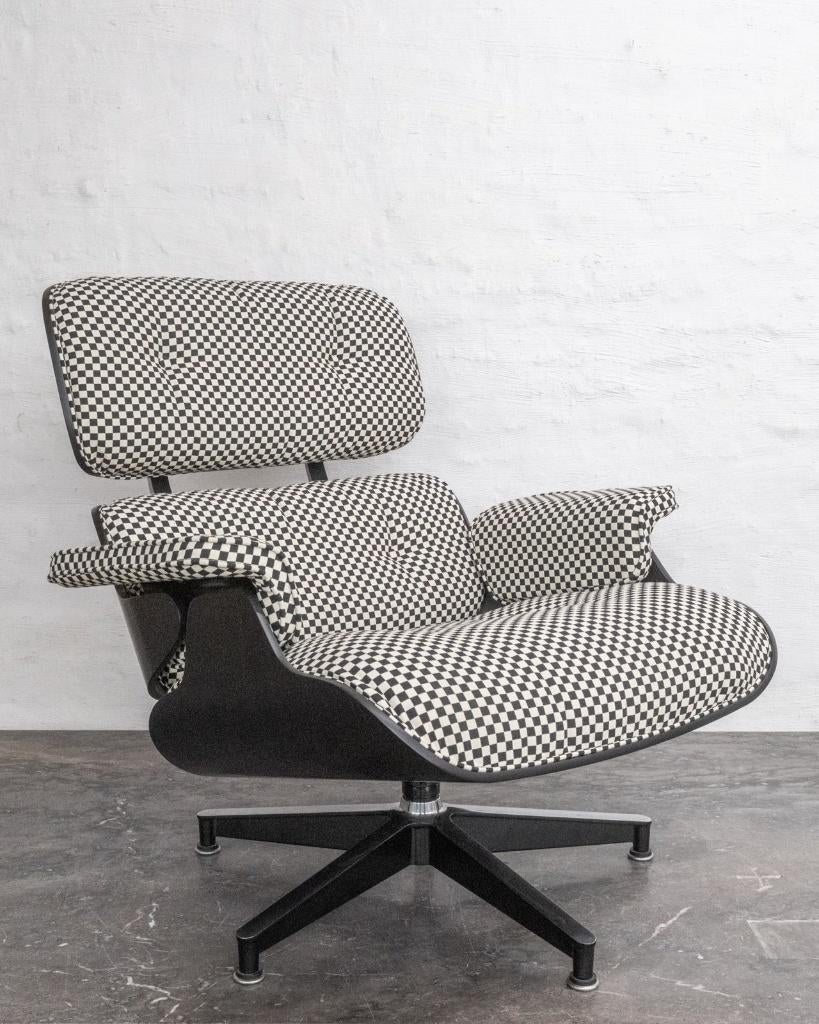 Eames Herman Miller Lounge Chair Alexander Girard checker, Ophalen, Zo goed als nieuw, Stof