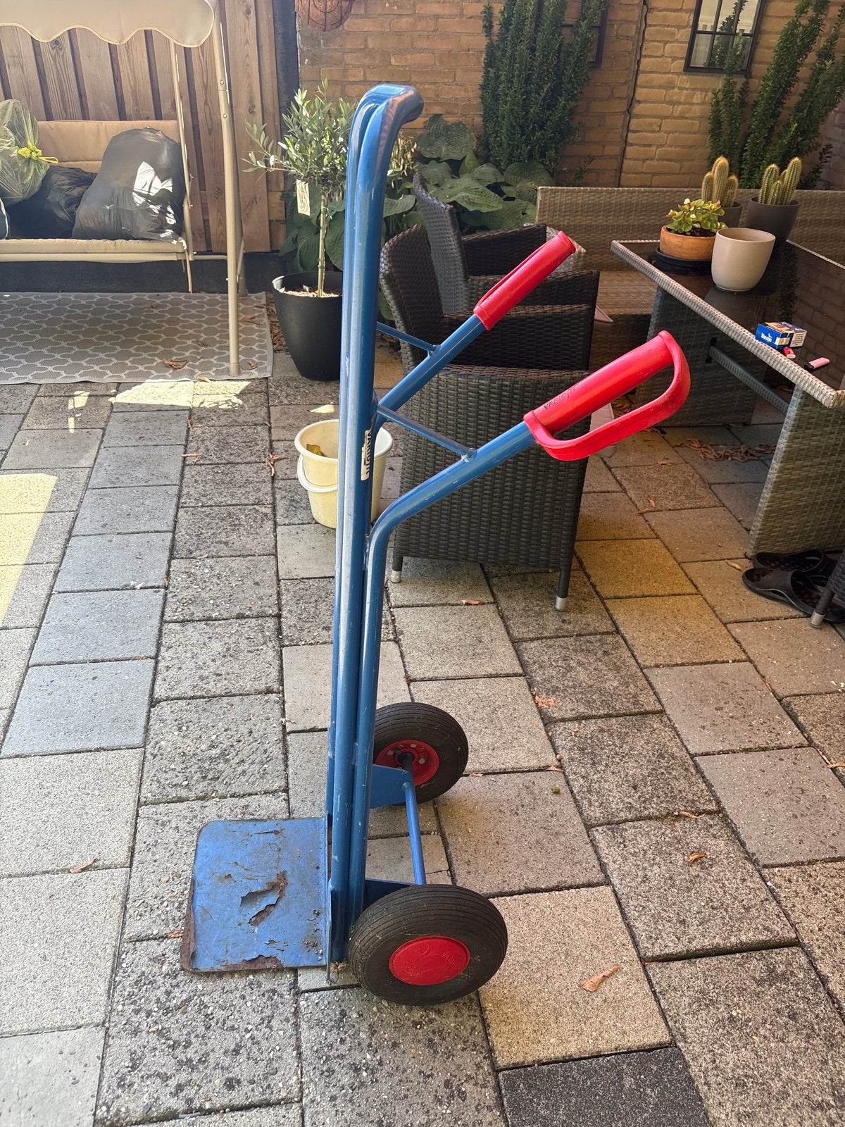 Stevige steekwagen - Ideaal voor verhuizingen dubbele frame, Ophalen of Verzenden, Gebruikt
