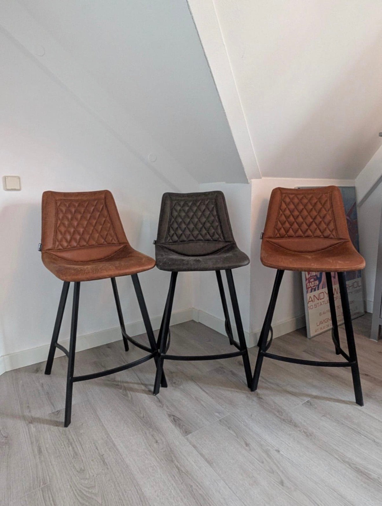3x barkruk Felix te koop, Huis en Inrichting, Barkrukken, Ophalen, 60 tot 90 cm, Zo goed als nieuw, Metaal