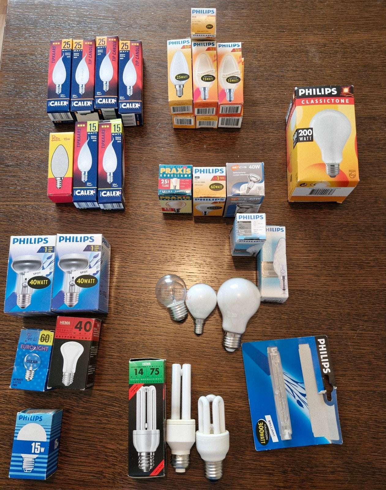 Grote partij diverse gloeilampen en spaarlampen, Ophalen, Nieuw