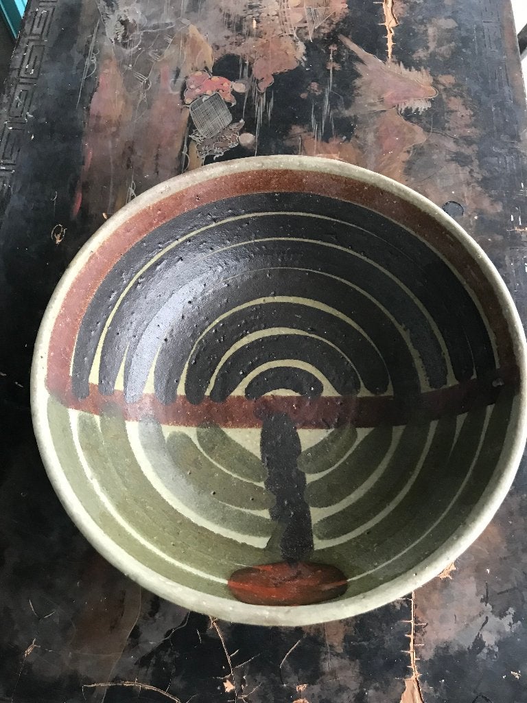 keramiek kom schaal met abstract decor, Antiek en Kunst, Antiek | Keramiek en Aardewerk, Ophalen of Verzenden