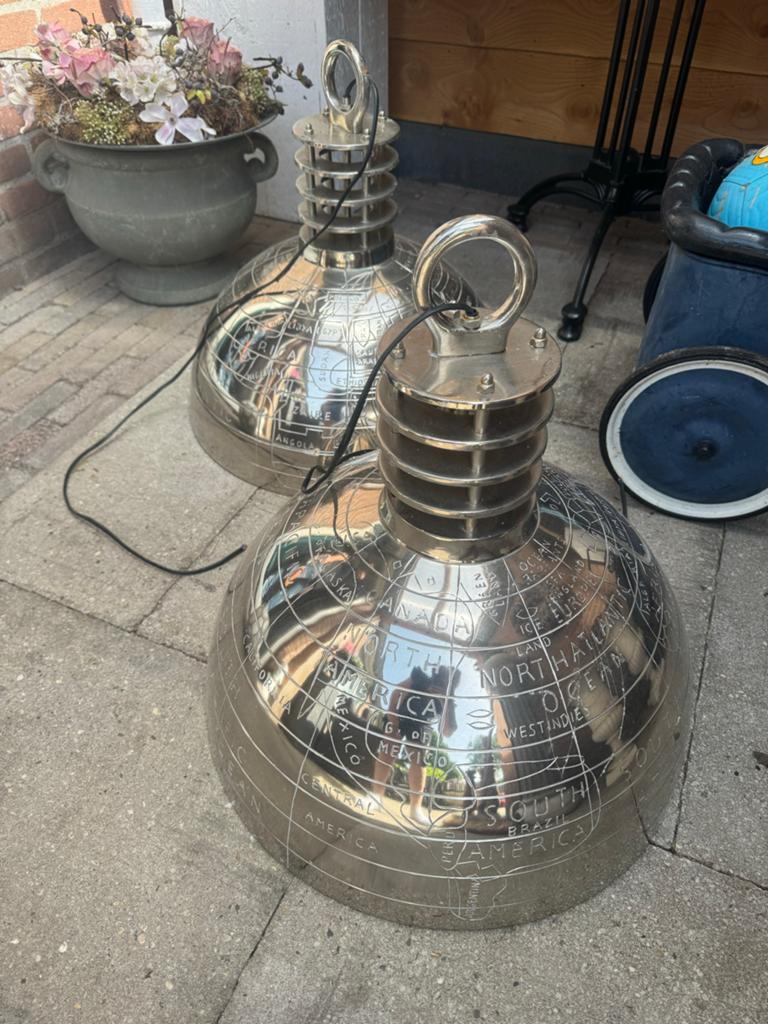 Grote Wereldbol Lampen - Set van 2, Ophalen of Verzenden, Gebruikt