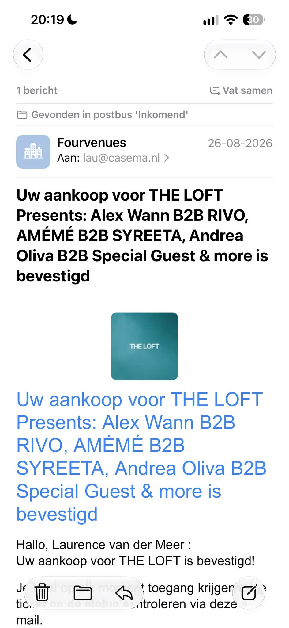 4 tickets Alex Wann b2b Rivo the loft ADE, Oktober