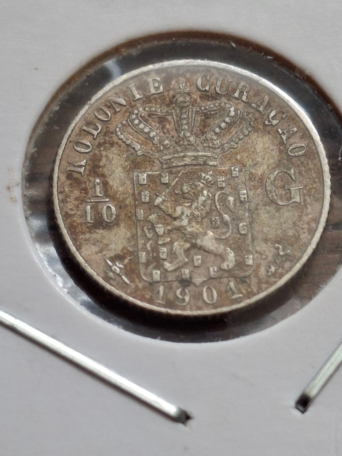 Nederlandse Indie 1/10 Gulden 1901 zilver, Postzegels en Munten, Verzenden, Koningin Wilhelmina, 10 cent, Zilver