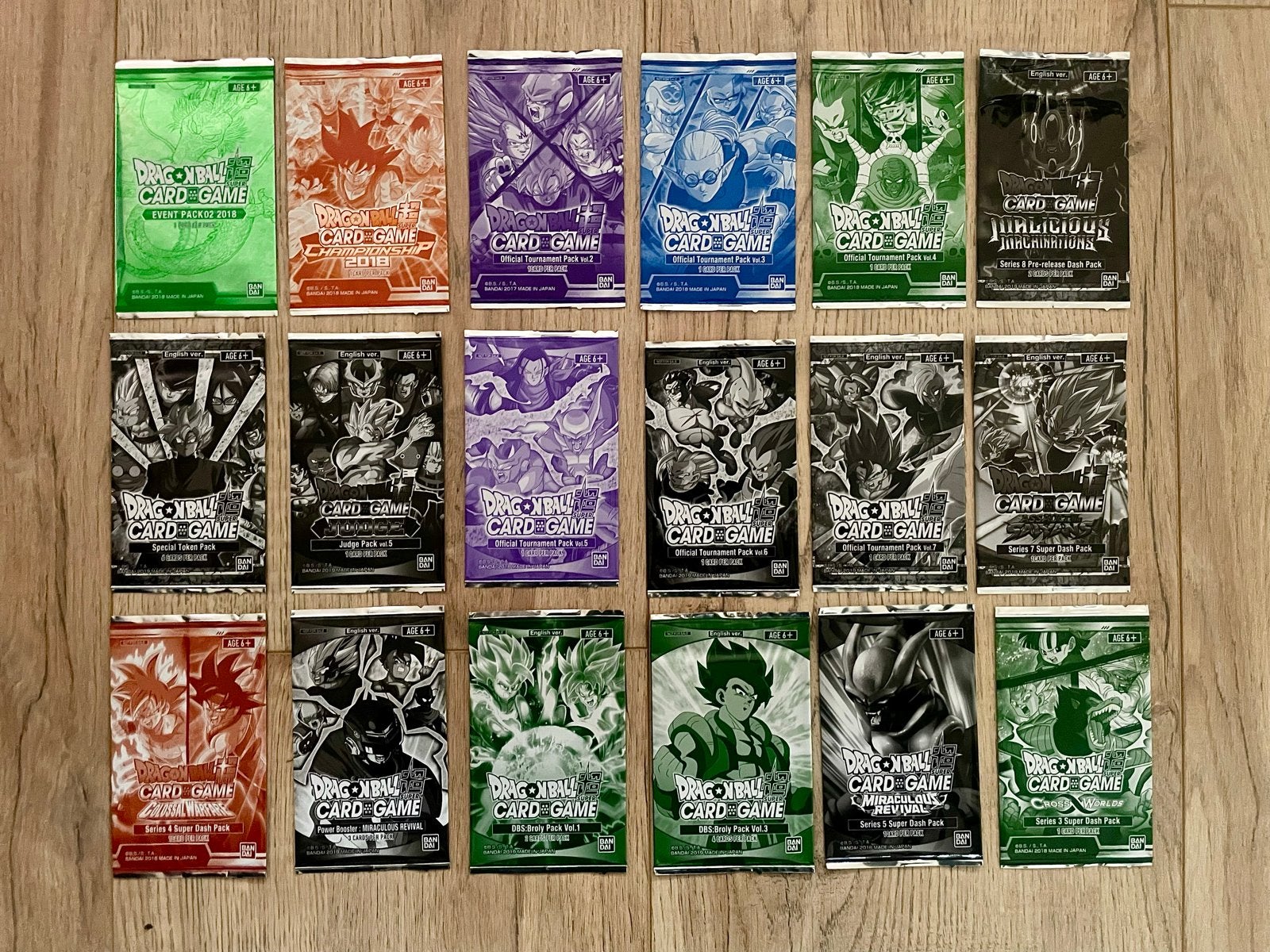Dragon Ball Super Card Game Booster Packs (18 stuks), Ophalen of Verzenden, Nieuw, Booster
