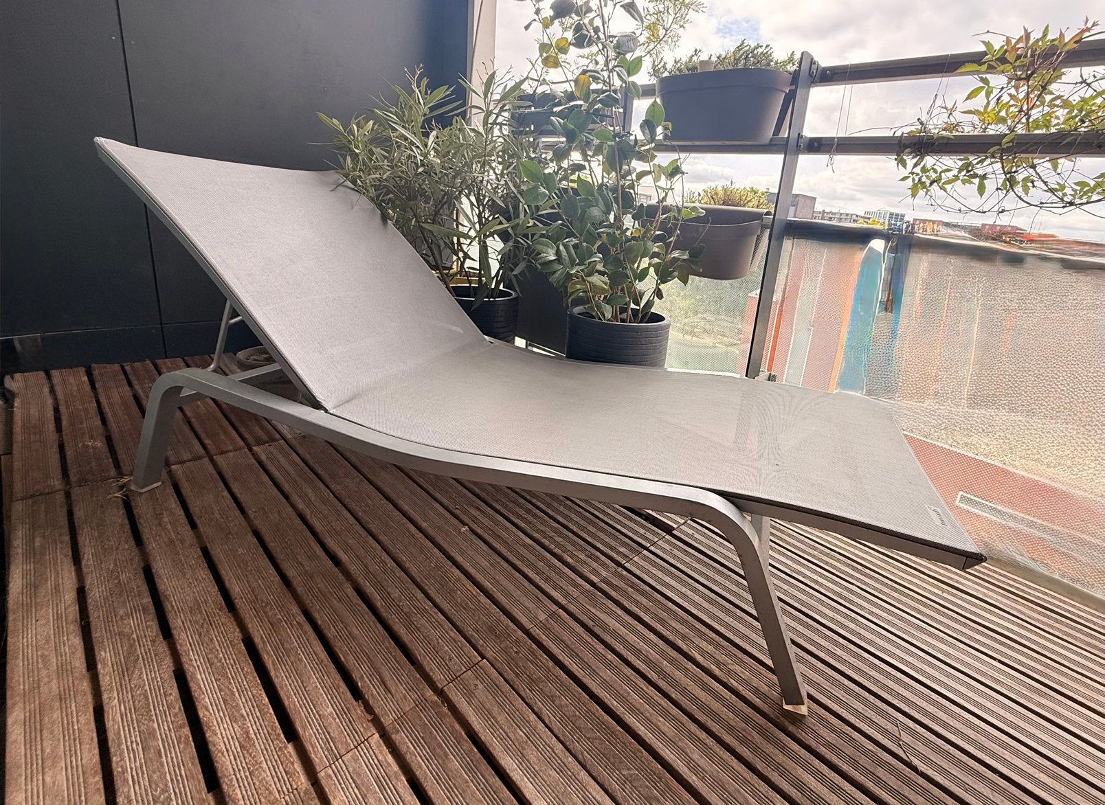 Fermob Alize ligbed grijs, Ophalen, Gebruikt, Aluminium, Verstelbaar