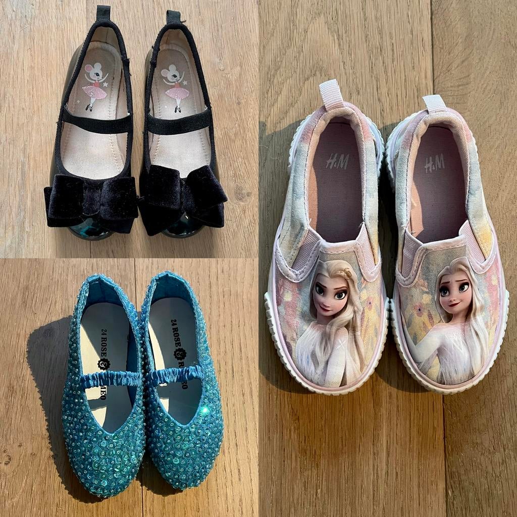 🌸 Meisjes ballerina schoenen + glitters en Frozen maat 24, Kinderen en Baby's, Kinderkleding | Schoenen en Sokken, Gebruikt, Meisje
