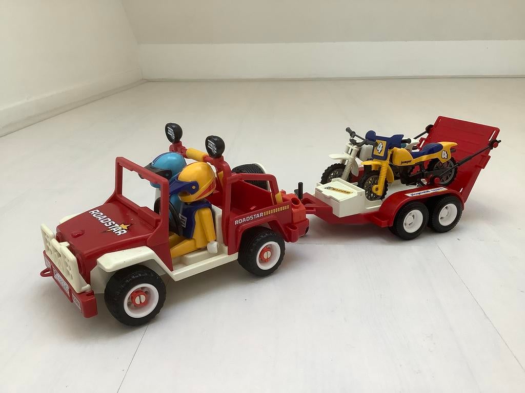 Playmobil roadstar met crossmotoren, vintage, Ophalen of Verzenden, Gebruikt