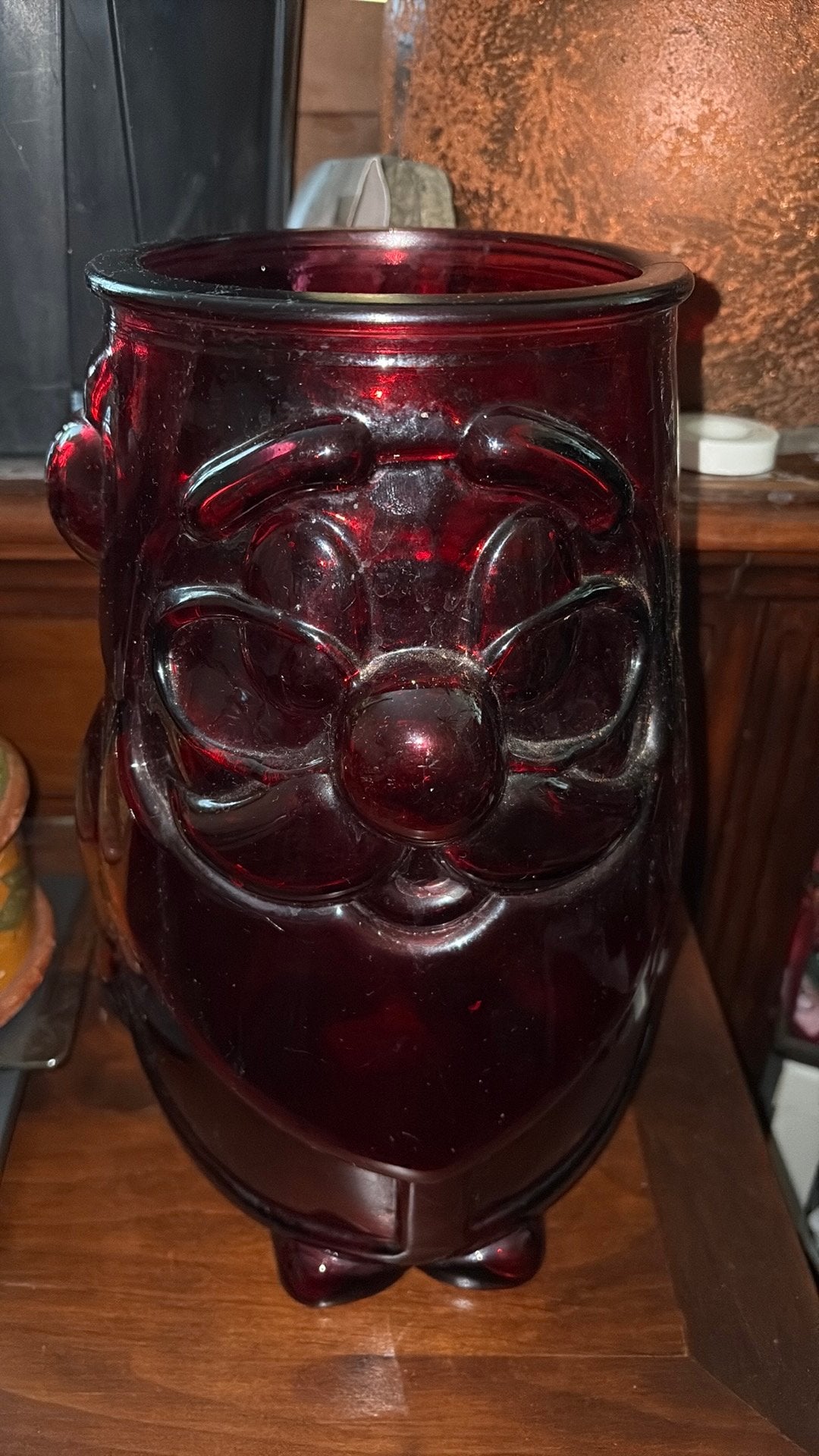 Mica Decorations Hurricane Santa , Glas rood H32 x D20cm, Huis en Inrichting, Ophalen of Verzenden, Zo goed als nieuw