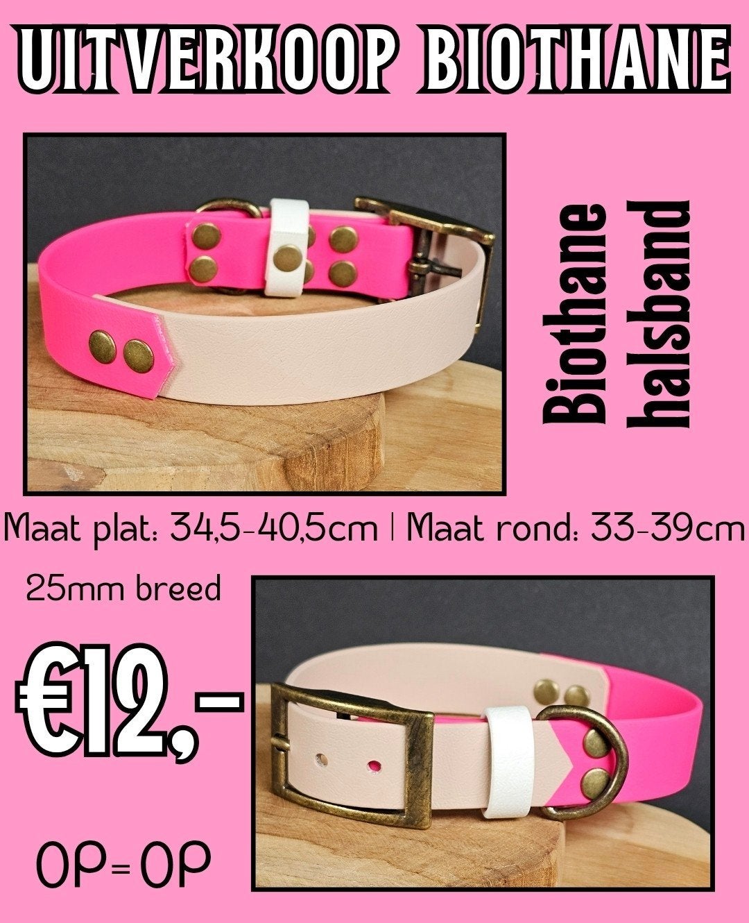 Nieuwe Biothane halsband | Hond | Handgemaakt, Verzenden, Handgemaakt, Nieuw