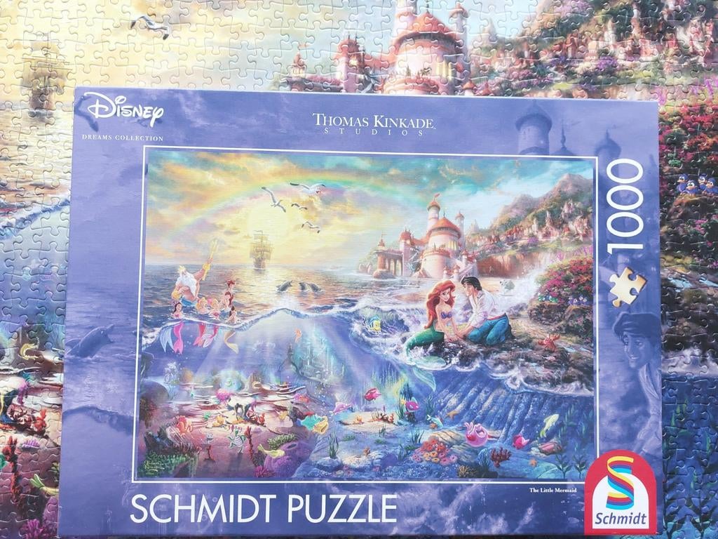 Thomas Kinkade De Kleine Zeemeermin puzzel (1000 stukjes), Ophalen of Verzenden, 500 t/m 1500 stukjes, Zo goed als nieuw, Legpuzzel