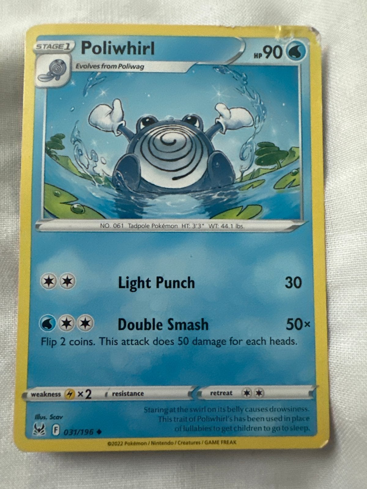 Poliwhirl Pokémon Kaart - Zo goed als nieuw, Hobby en Vrije tijd, Ophalen of Verzenden, Zo goed als nieuw, Losse kaart