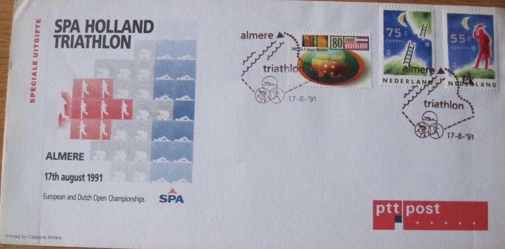 Eerstedag envelop Spa Holland Triathlon 1991 (eerste dag), Ophalen of Verzenden, Onbeschreven, Nederland