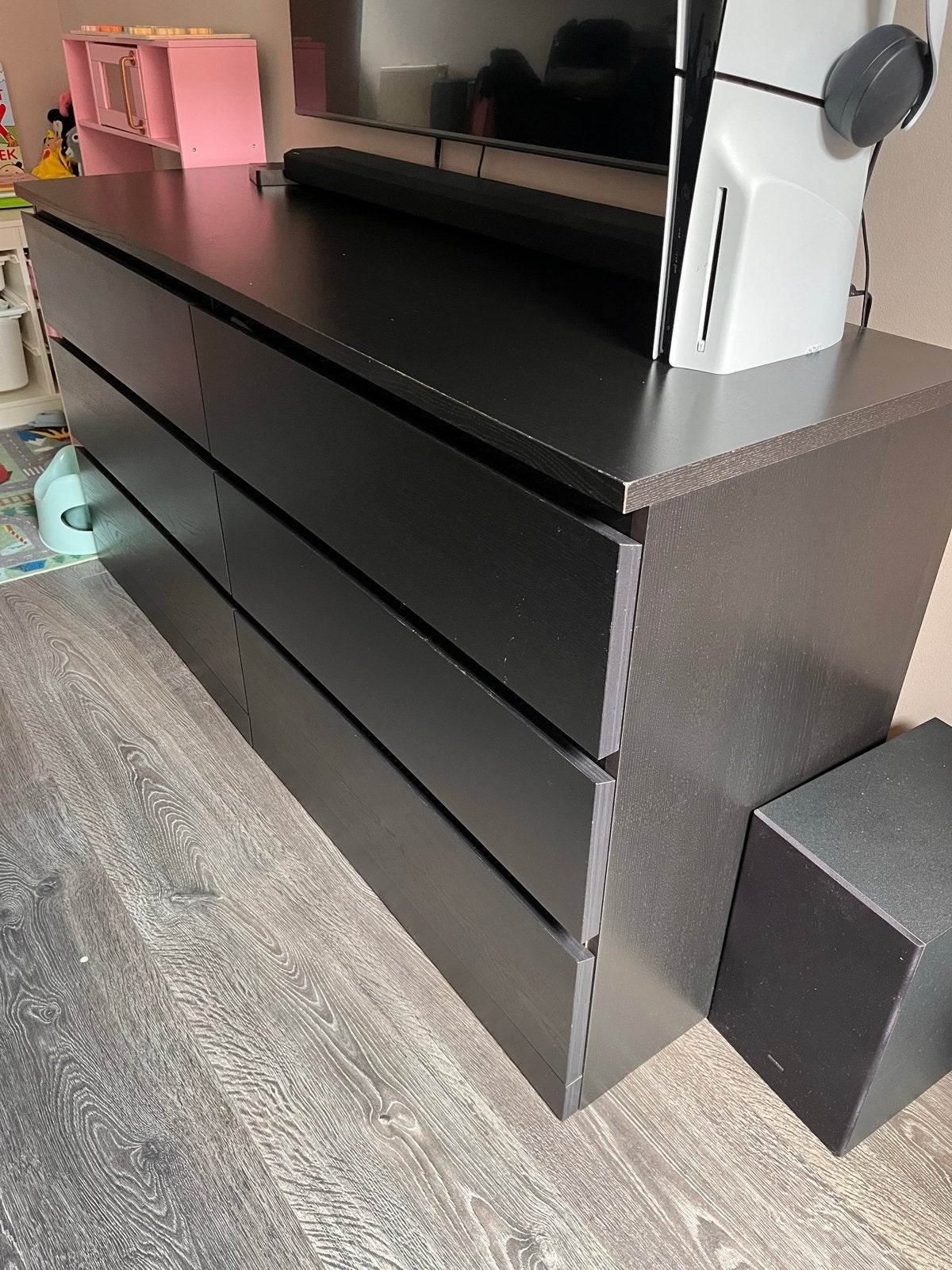 Ikea Ladekast Zwart - 140x50x75 cm, Ophalen, Gebruikt, 100 tot 150 cm, 5 laden of meer