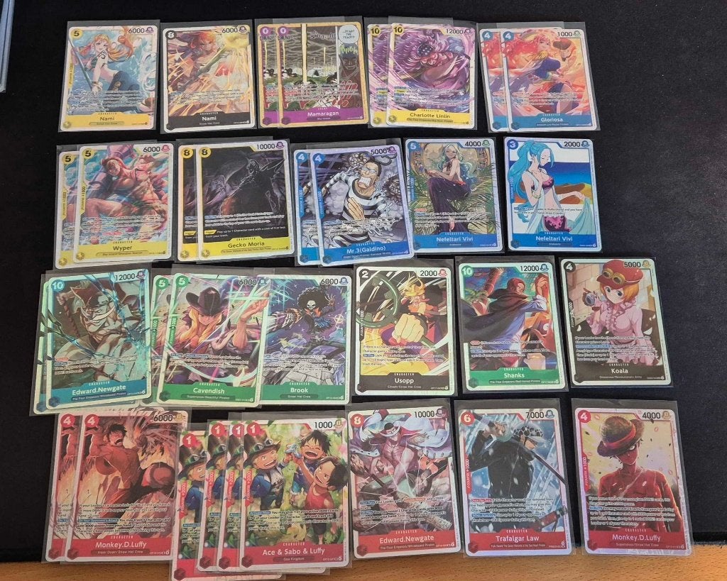 One piece SR collectie mix playable en bulk, Ophalen of Verzenden, Zo goed als nieuw, Meerdere kaarten, Foil