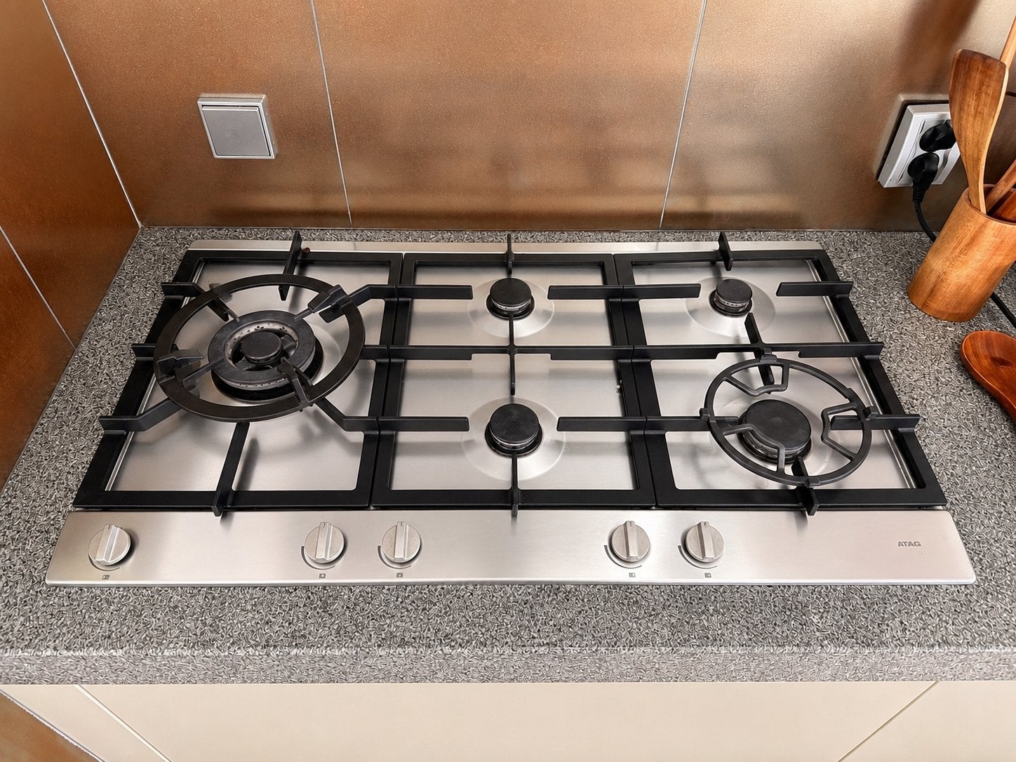 ATAG Inbouw Gasfornuis 90cm - 5 Kookzones RVS, Ophalen, Gebruikt, Inbouw, Gas
