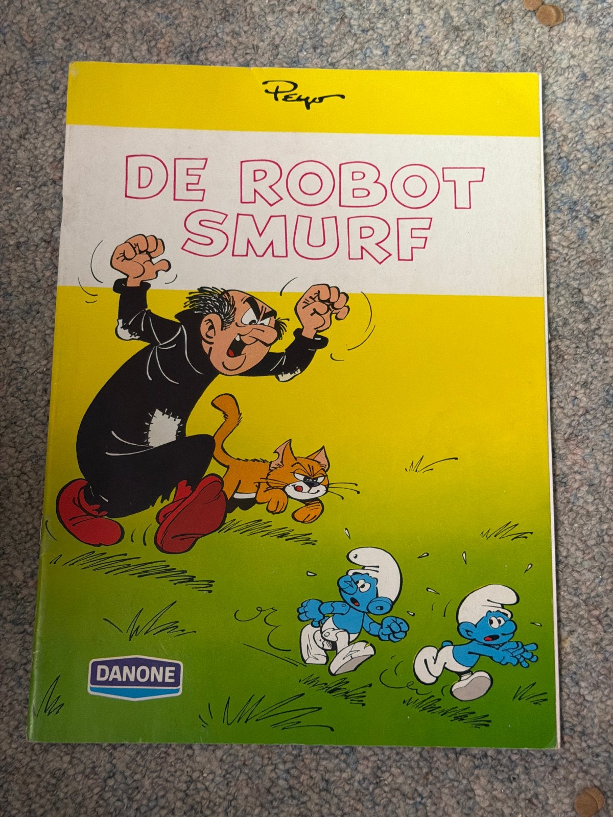 De Robot Smurf - Peyo - Danone uitgave, Verzamelen, Smurfen, Ophalen of Verzenden, Gebruikt, Verschillende Smurfen