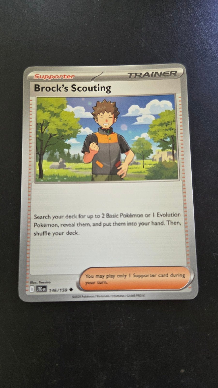 Pokémon TCG: Brock's Scouting Trainer Kaart 146/159, Verzenden, Zo goed als nieuw, Losse kaart