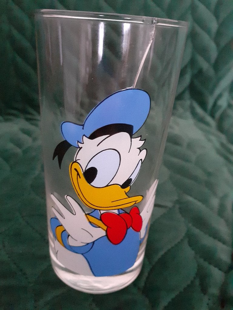 Gezocht/gevraagd: Disney Donald Duck glas (Notk), Verzamelen, Ophalen of Verzenden, Zo goed als nieuw, Frisdrankglas