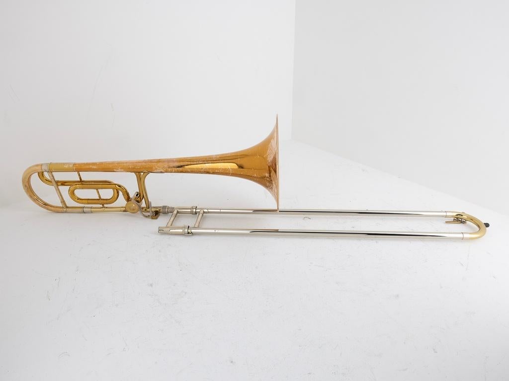 Gebruikte Tenor Trombone King 5B, kwartventiel, goudgelakt, -, -, Saxofoon, Ophalen of Verzenden