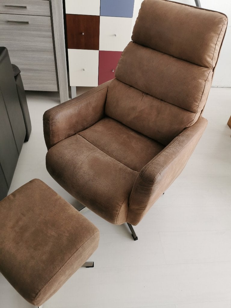 Bijna Gratis Zo Goed Als Nieuw Suède Relaxfauteuil, Ophalen, Bruin, Zo goed als nieuw, Eén