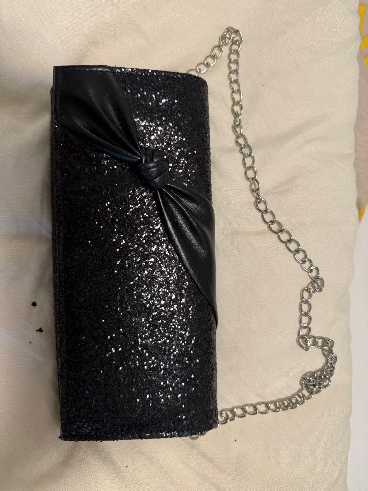 Gala Clutch Zwart met Glitters - Perfect voor Feestjes!, Ophalen of Verzenden, Zo goed als nieuw, Zwart, Avondtasje