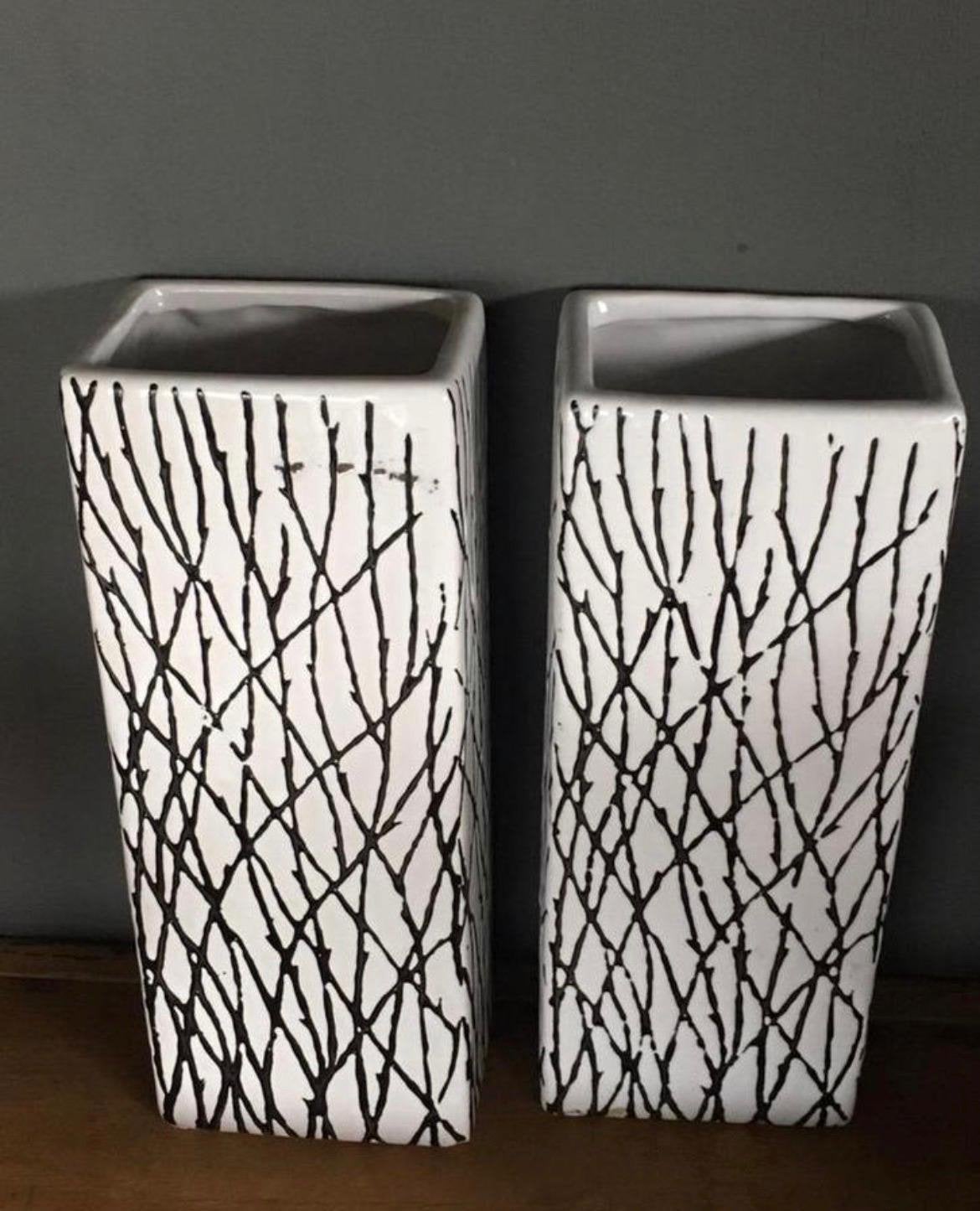 Set van 2 moderne vintage grote vazen met boomstructuur, Huis en Inrichting, Woonaccessoires | Vazen, Ophalen, Overige kleuren