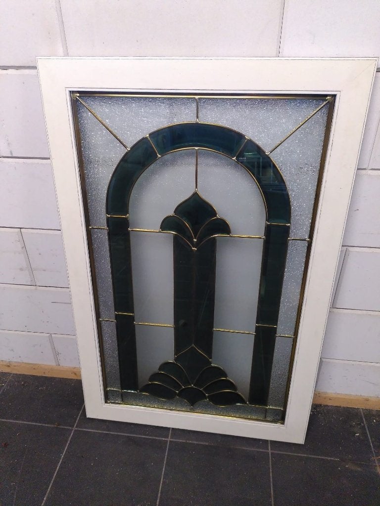 Glas in messing, Ophalen, Gevelraam of Ruit, Minder dan 80 cm, Zo goed als nieuw