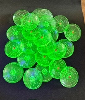 groene Tsjechische uraniumglas knopen 3cm, Ophalen of Verzenden