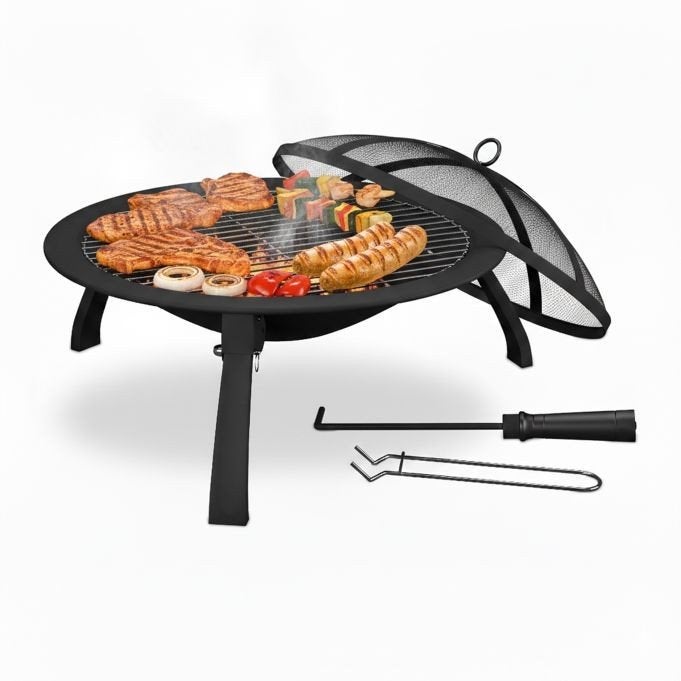 Vuurschaal bbq Ø 51cm met vonkenscherm, -, -, Nieuw, Ophalen of Verzenden