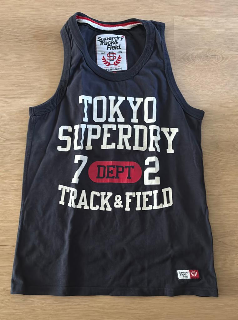 Singlet Superdry mt S zgan, Ophalen of Verzenden, Zo goed als nieuw, Maat 46 (S) of kleiner, Blauw