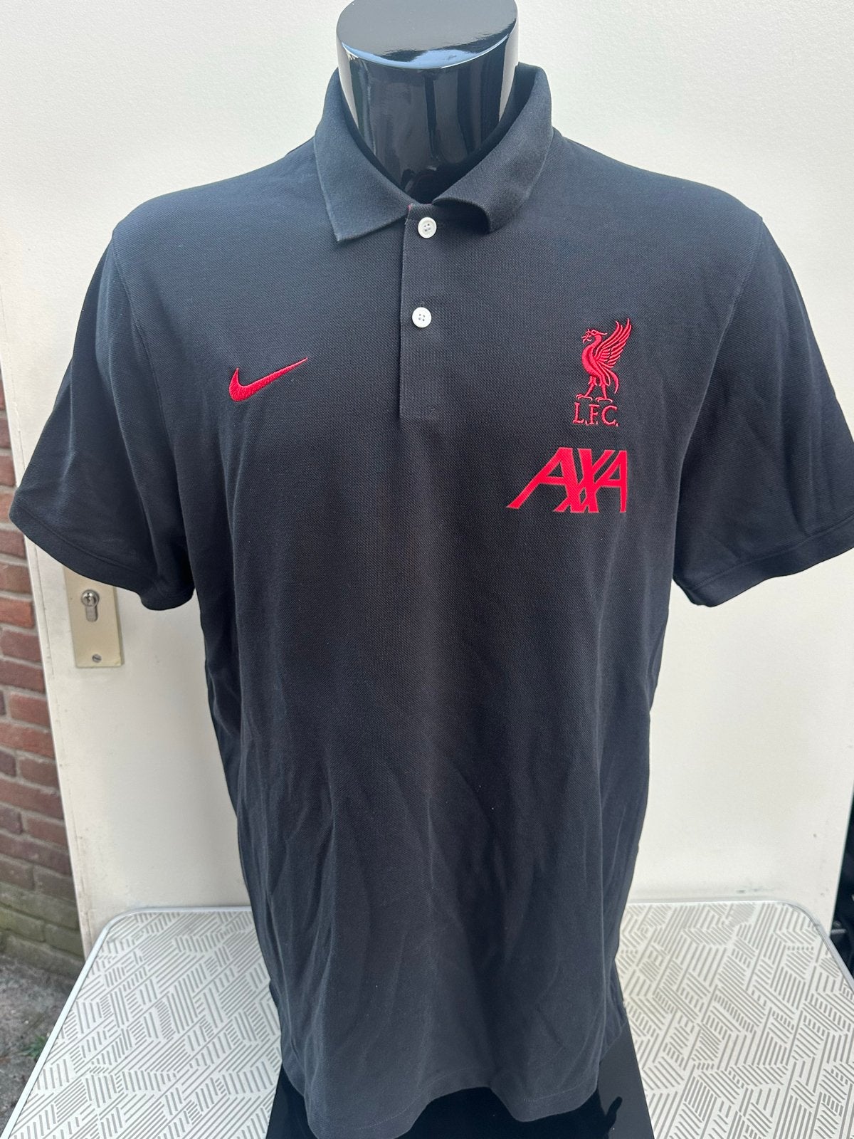 Nike Liverpool FC Polo Shirt Zwart Heren XL, Ophalen of Verzenden, Zo goed als nieuw, Maat 56/58 (XL), Zwart