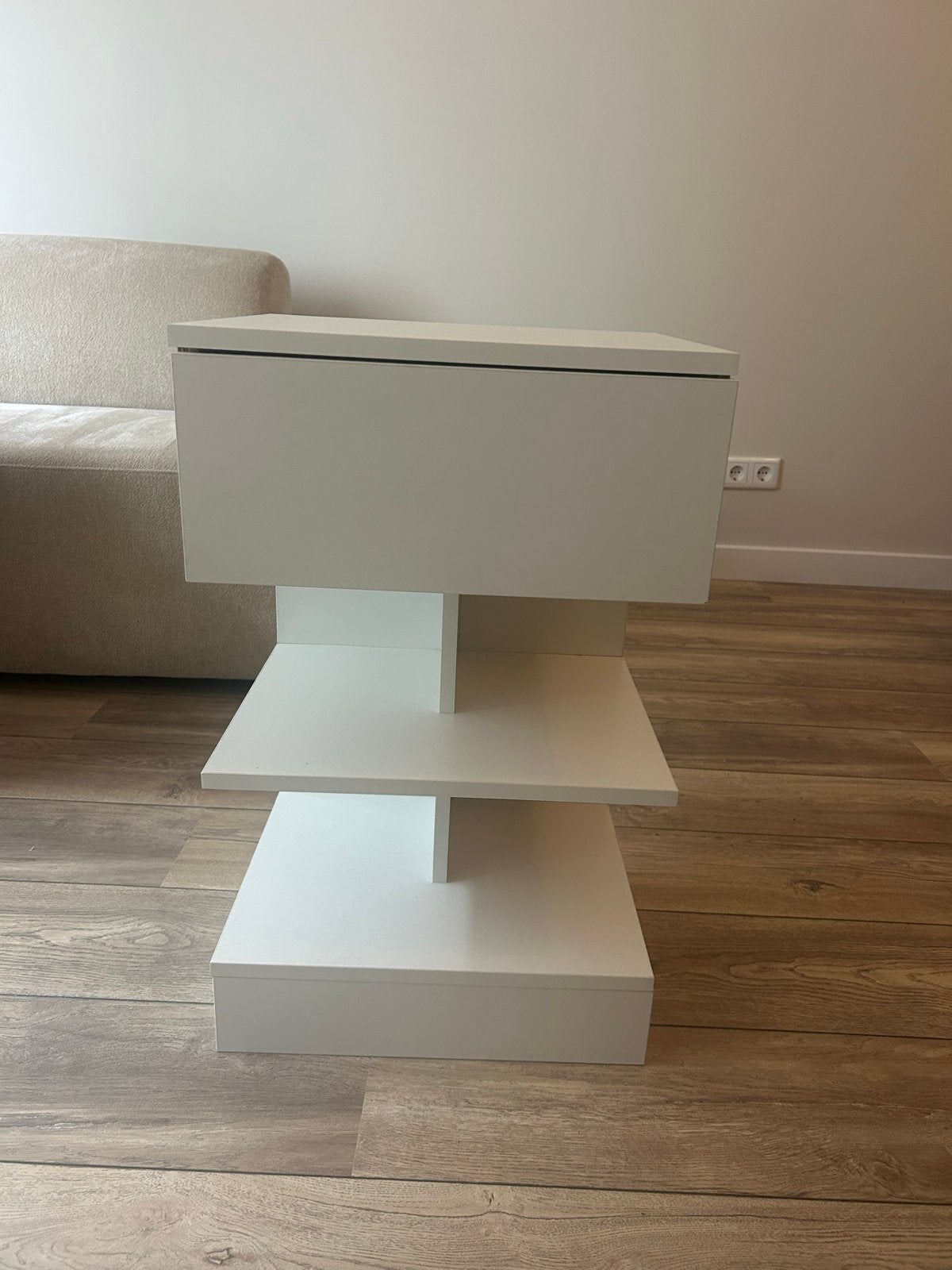 vidaXL Nachtkastje - Wit Hout - 65x35x35 cm, Ophalen, Minder dan 45 cm, 55 tot 70 cm, Zo goed als nieuw