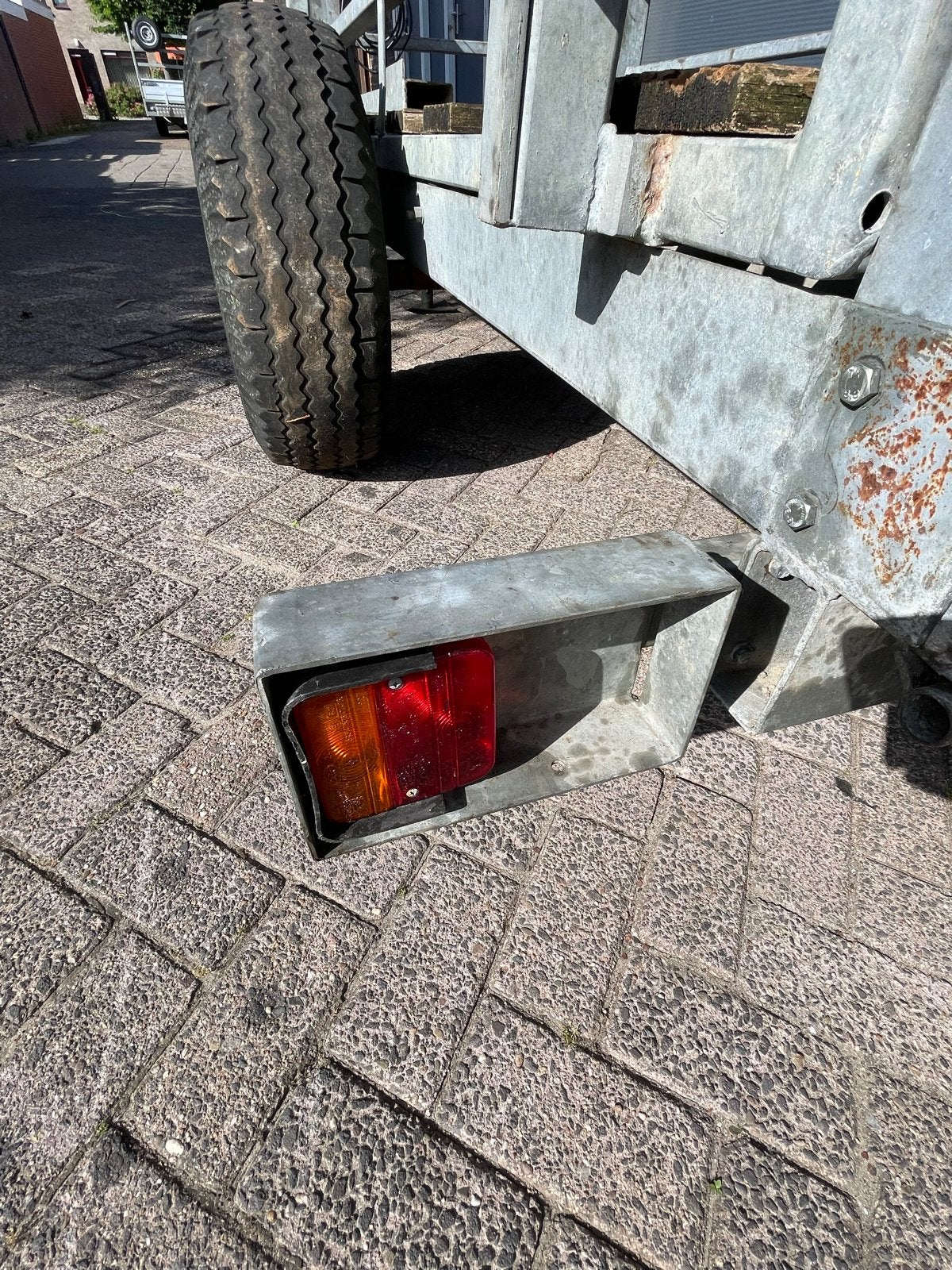 Nette verzinkte bakkenkar / bakkenwagen 130x210, Zakelijke goederen, Agrarisch | Werktuigen, Ophalen