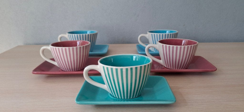 Yves Rocher espresso kop en schotels, Overige merken, Keramiek, Vintage, Ophalen of Verzenden